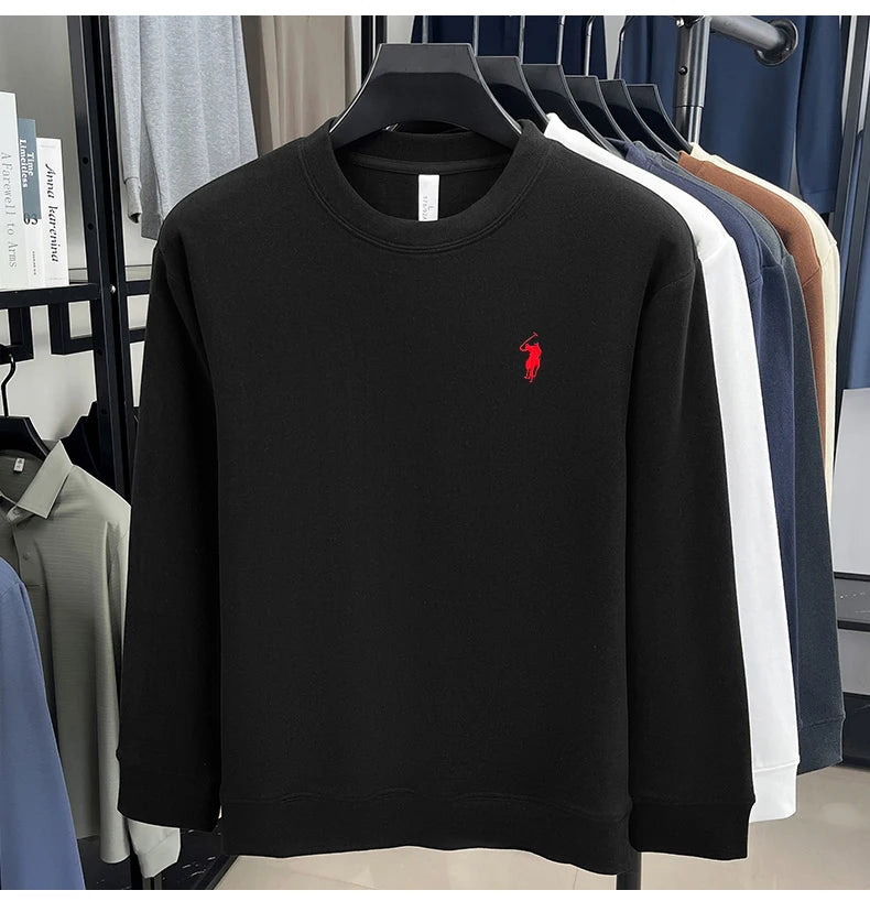 Luxury brand long sleeve T-shirt men's autumn Paul trendy exquisite pony embroidery pullover loose casual round neck sweatshirt