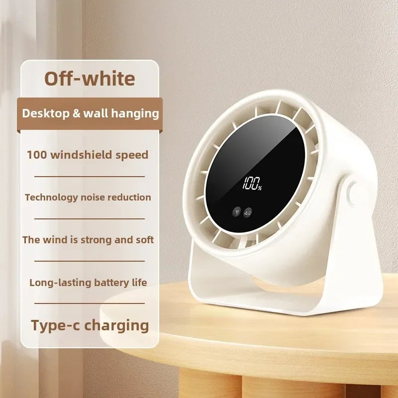 A little expert in life 100-Speed Desk Fan Clamp Fan LED Display Office Home Charge Wall-Mounted Hand-Free Fan