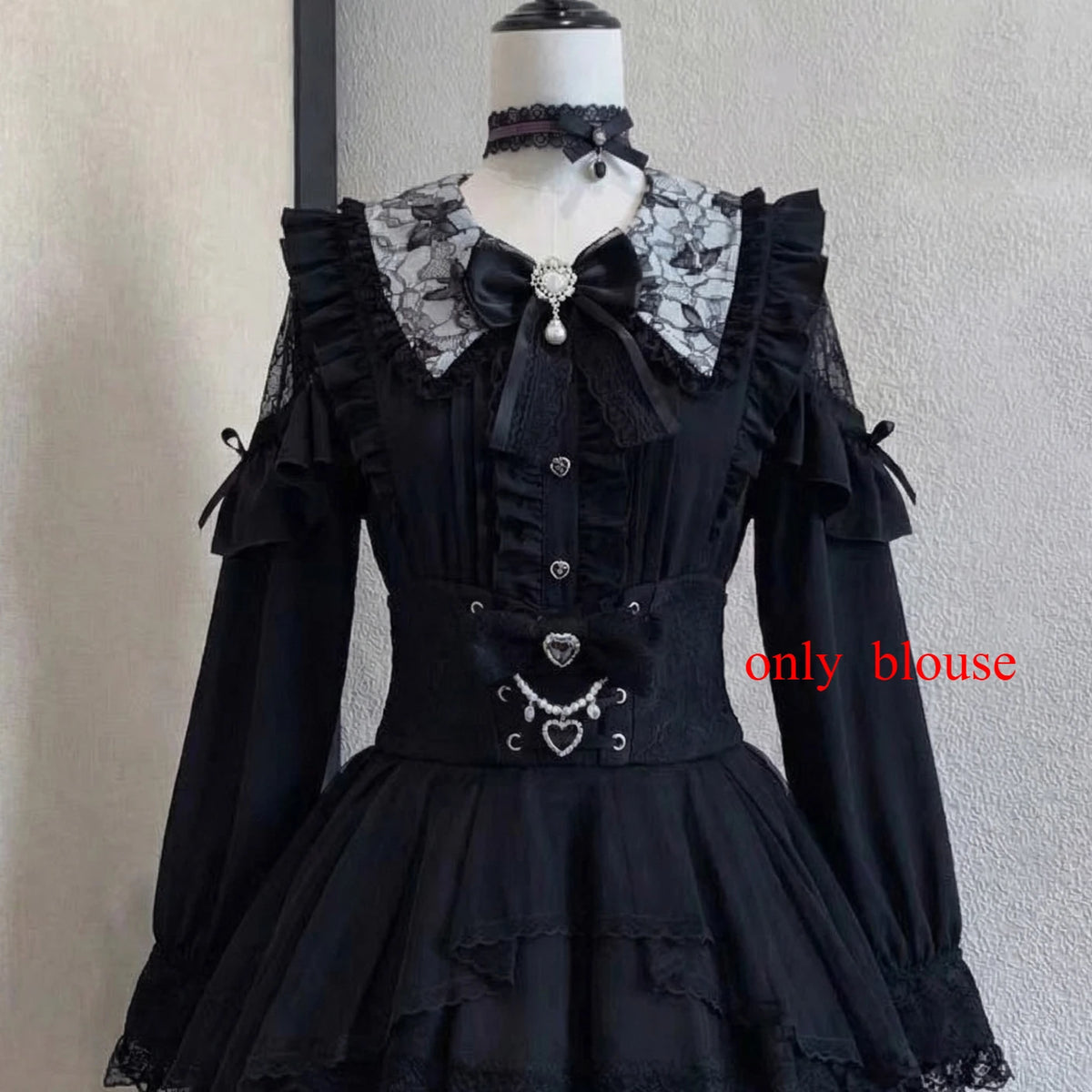 Japanese Sweet Lolita Blouse Long Sleeve Women Casual Skirts Lace Ruffle Blouse Y2K Harajuku Y2K Kawaii Subculture Outfit 2026