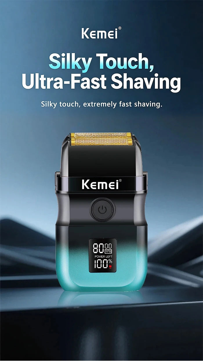 Kemei KM-T420 Electric Beard Shaver LED Digital Display Screen Reciprocating Shaver Electric Men's Shaver