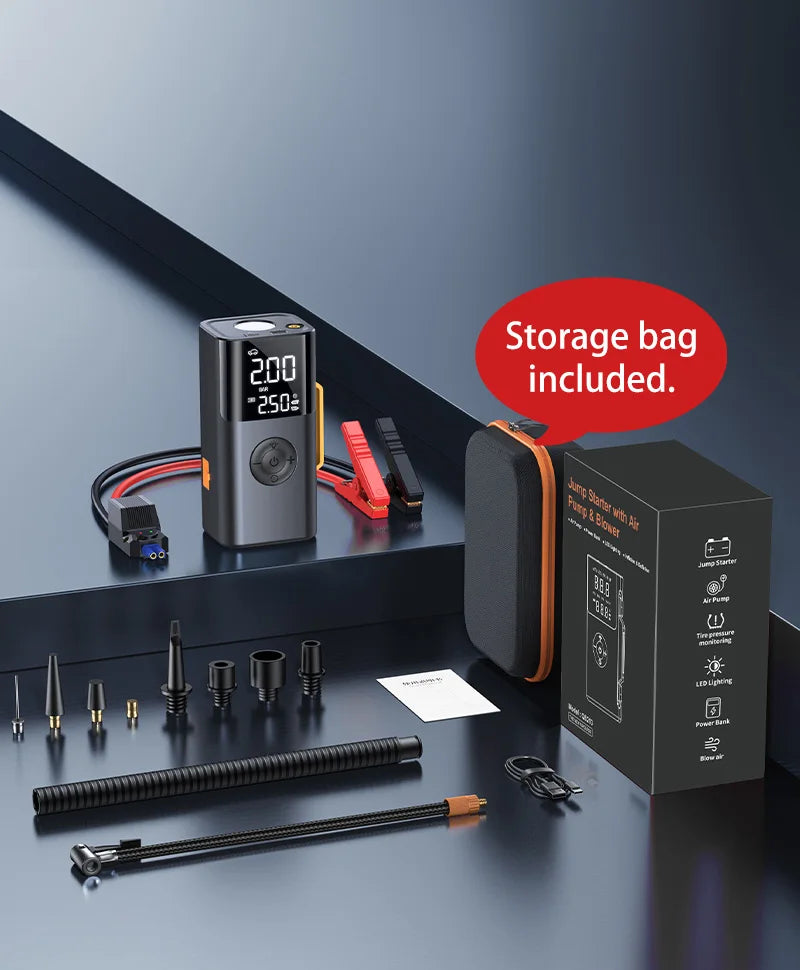 Car jump starter 6000A Jump Starter 150PSI Air Pump Multifunctional Tire Inflator Power Bank Lighting for Car