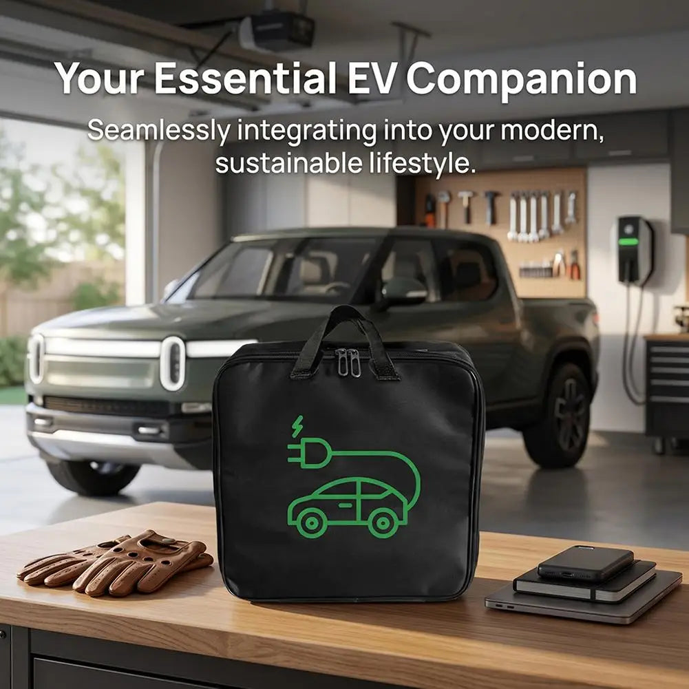Electric Vehicle Charging Cable Bag Car Charger Cable Storage Bag Auto Trunk Organizer Scratch-Resistant Charger Cable Bag