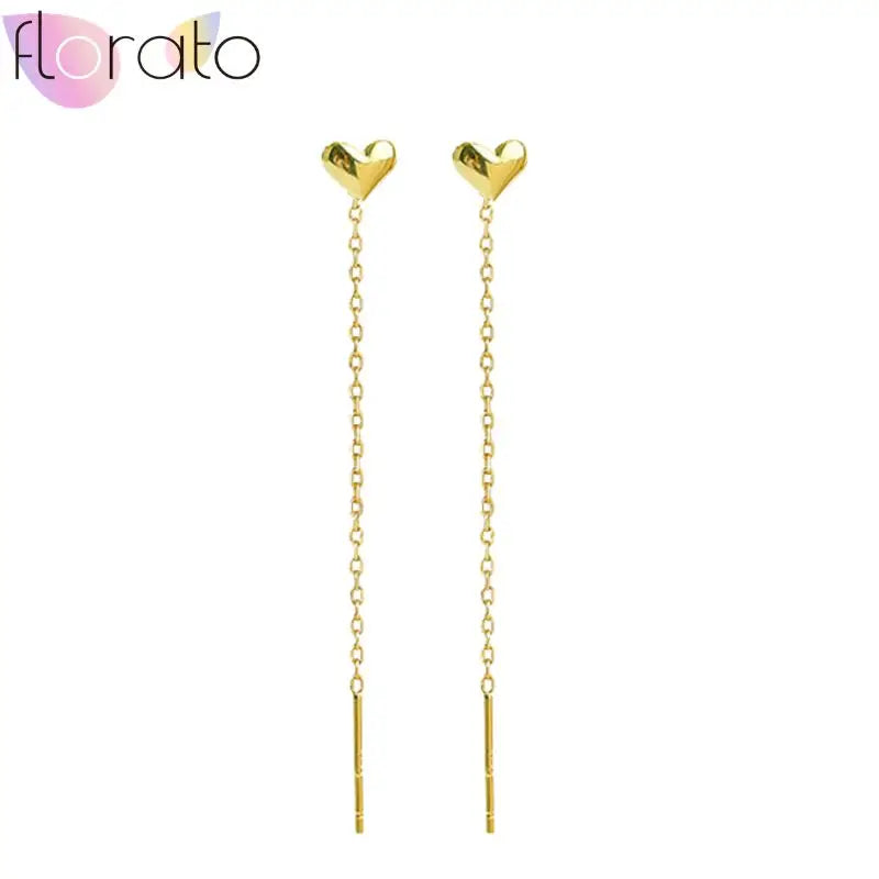 925 Sterling Silver Ear Buckle Retro Metal Heart Pendant Hoop Earrings for Women CZ Huggie Earrings Fashion Females Jewelry