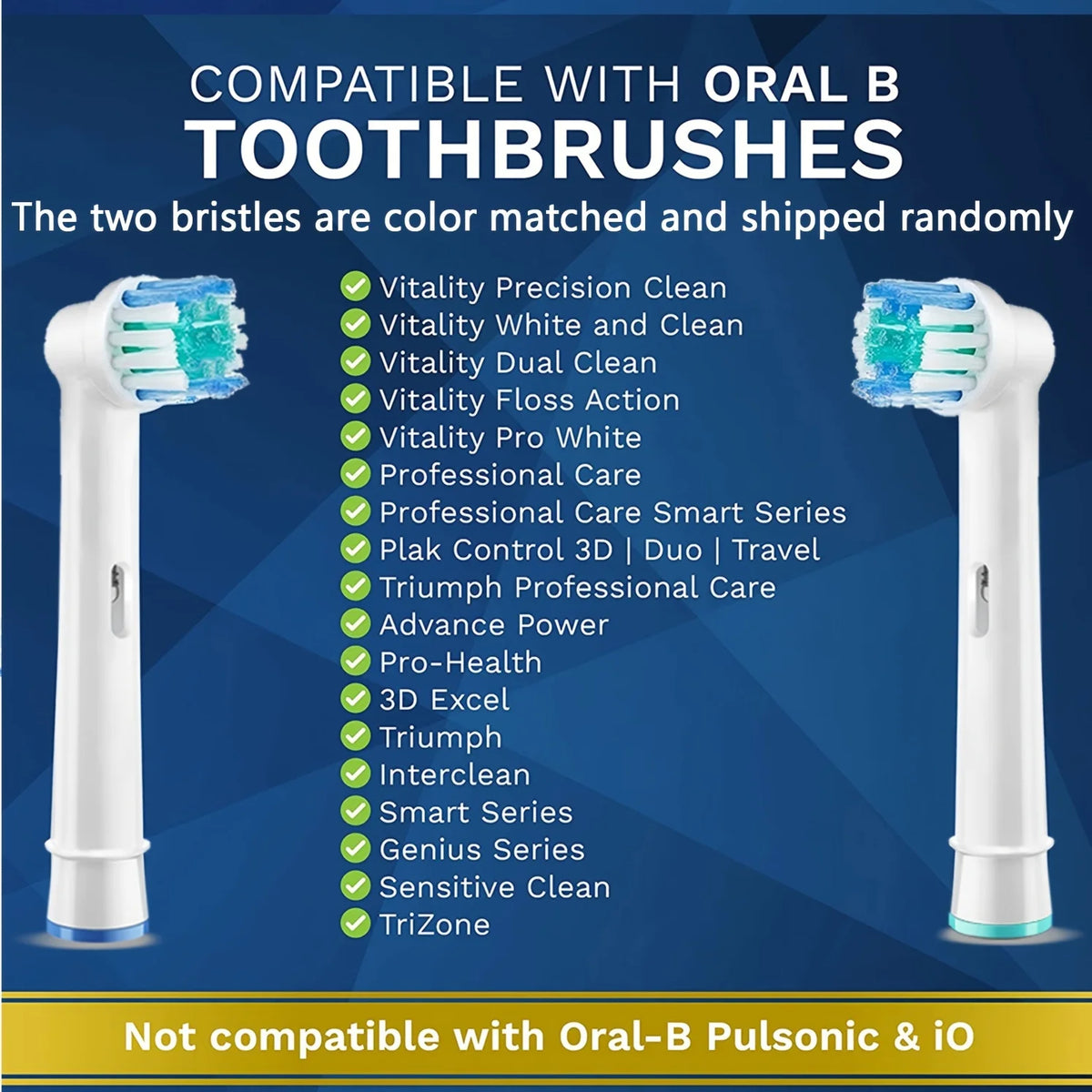 4 toothbrush heads, compatible with Braun Oral-B electric toothbrush, replacement brush heads for Vitality Pro 1000 2000