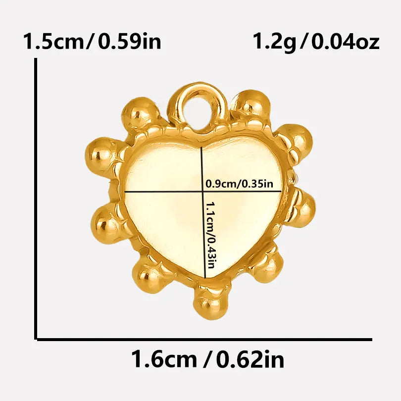 6pcs/Mix Classic Gold/Silver Color Heart Shaped Cross Irregular Shaped Pendant Stainless Steel Diy Women Necklace Accessories