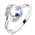 925 Silver Open Ring Sunflower Bee Star Eternal Love Jewelry Women's Wedding Gift