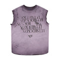 Men's Fashion Ripped Printed Tank Tops High Street Hip Hop Sleeveless Tees Streetwear Washed Vintage Tops For Male