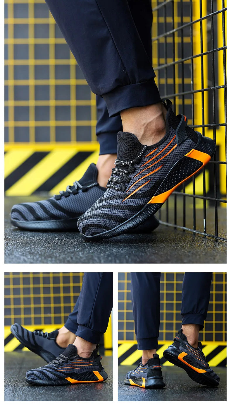 Men Work Safety Shoes Anti-puncture Working Sneakers Male Indestructible Work Shoes Men Boots Lightweight Men Shoes Safety Boots