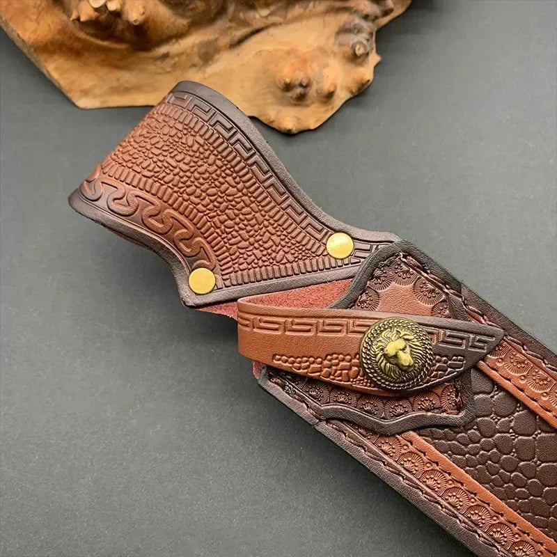 High-Quality Newest Leather Blade Carrier with Storage Pocket Compatible with Various EDC Knives (Knife Not Included)