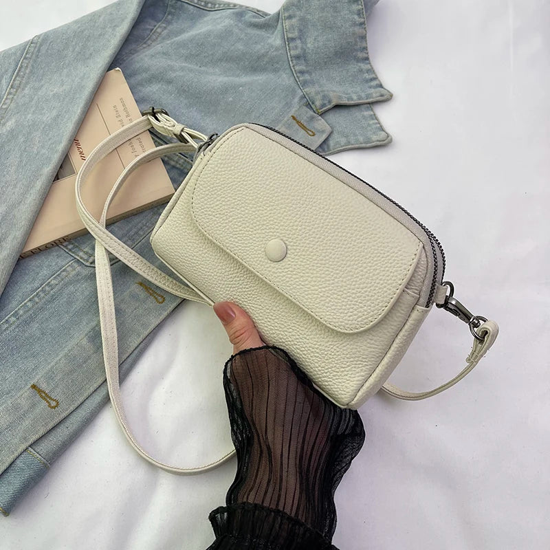 100% Genuine cowhide Women's Leather Mobile Phone Bag Crossbody Bags For Women Bag Designer Crossbody Bag Messenger Bags Sac