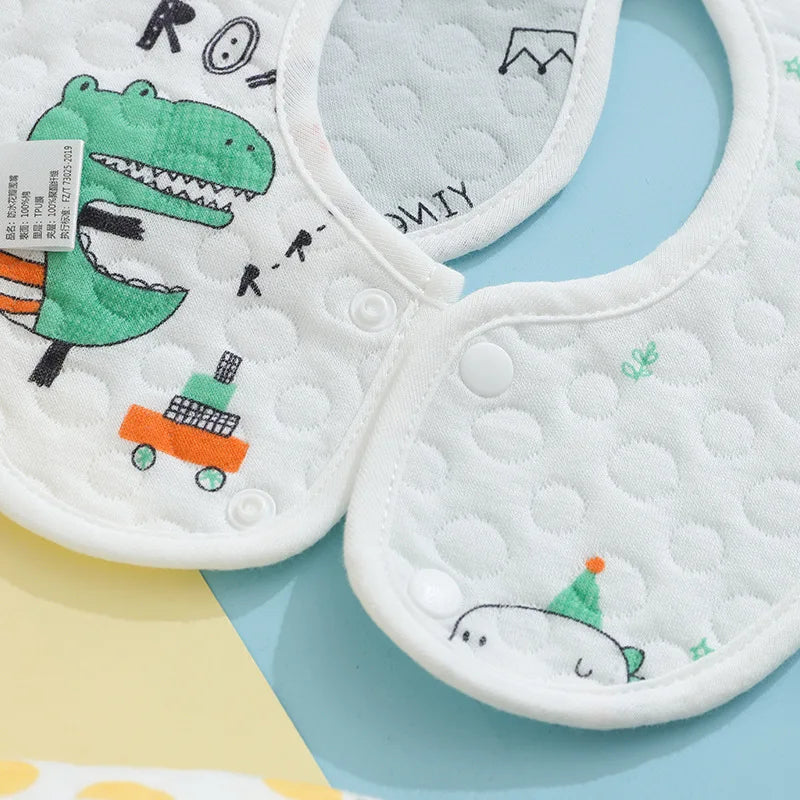 Random 3pcs Waterproof Baby Feeding Bibs 360 Degree Petal Infants Cotton Saliva Towel Newborn Toddler Soft Burp Cloth Kids Bib