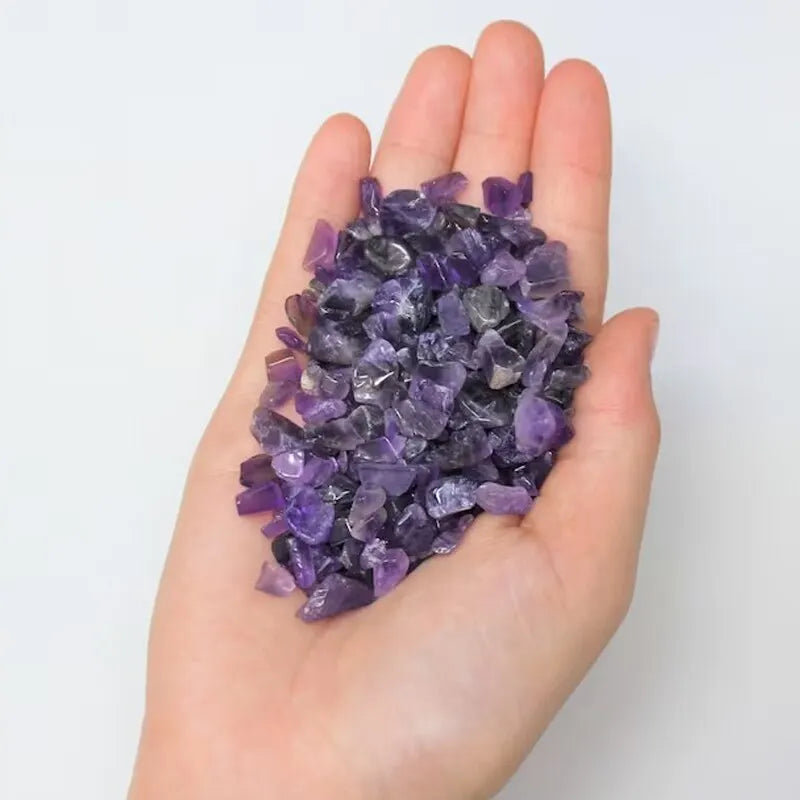 100g Amethyst/Colorful Fluorite/Botswana Agate Semi Tumbled Gemstone Mini Chips 5 - 8mm