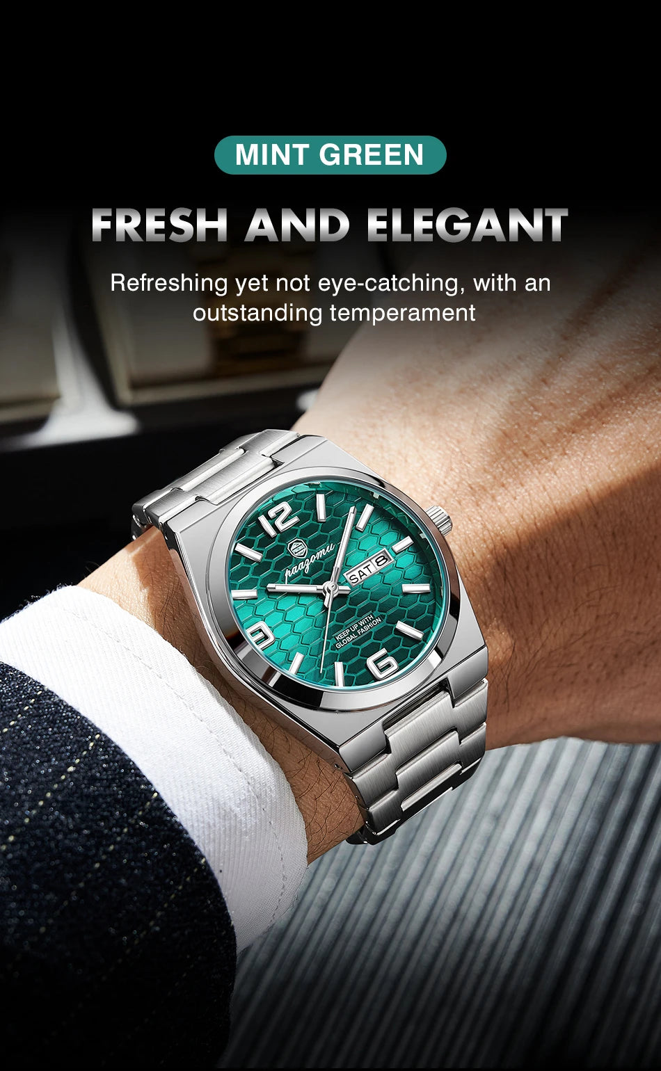 PAAZOMU Luxury Brand Man Watch Waterproof Luminous Date Week Men's Quartz Wristwatch Stainless Steel Fashion Sports Men Watches