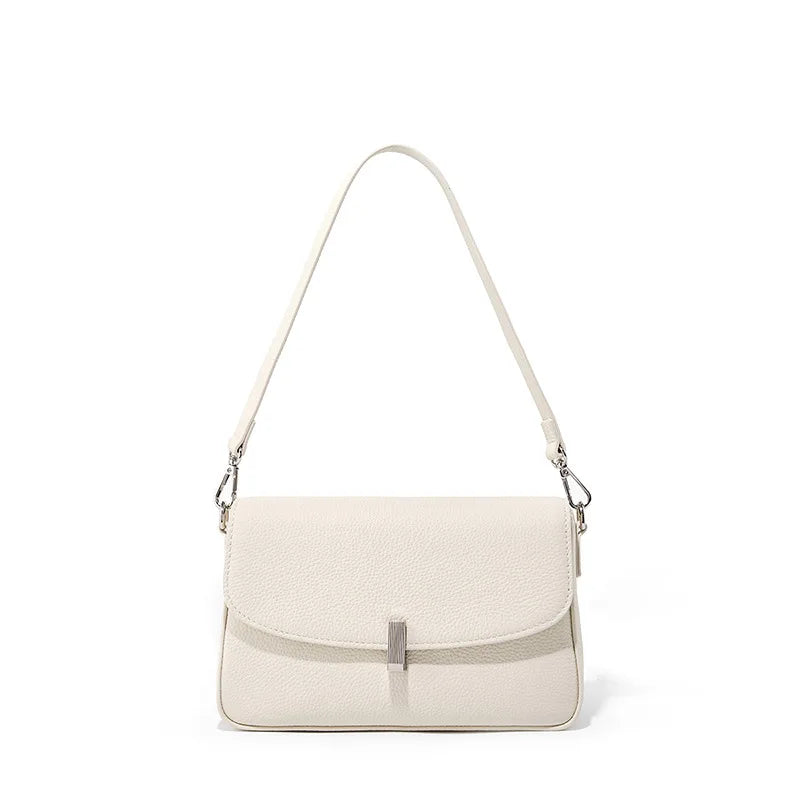 2026 New Women Bag Lady Fashion Box Unerarm Shoulder Bag Female Genuine Leather Stylish Crossbody Messenger Silver Hardwawre