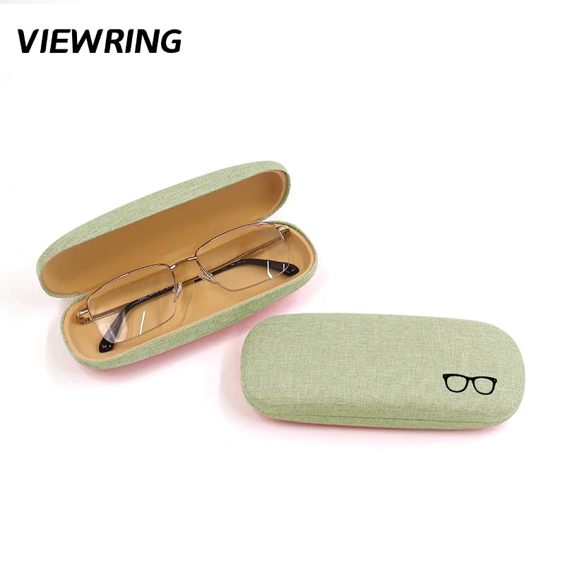 Viewring Linen Solid Color Glasses Case Hard Shell Anti Pressure Eyeglasses Portable Men's And Women's Sunglasses Storage Box