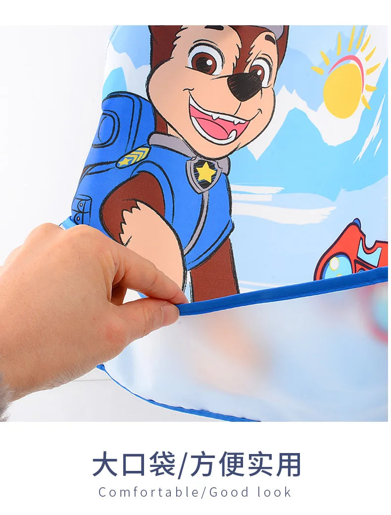 Genuine Paw Patrol Baby Bibs Colorful Cartoon Waterproof Bib Infant Eating Children Drawing Sleeveless Pocket Apron Self Feeding