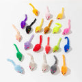 5Pcs 10Pcs Plush Pet Cat Toys Play Rabbit Fur False Mouse Feather Rainbow Mouse Toy  Funny Playing Toys for Kitten Indoor New