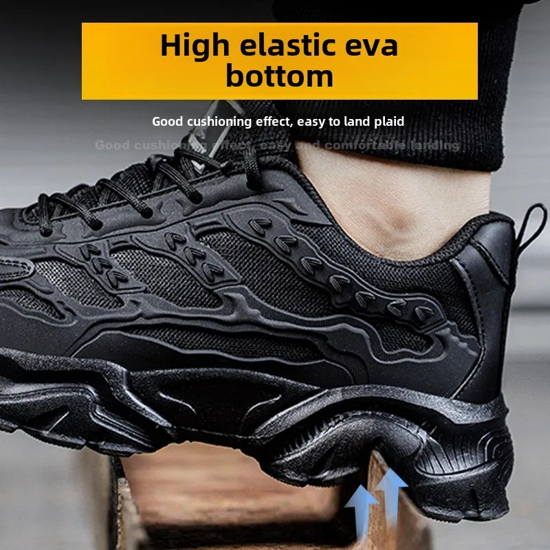 summer breathable safety shoes lightweight work shoes for men women working boots with plastic toe insulation 6KV work sneakers