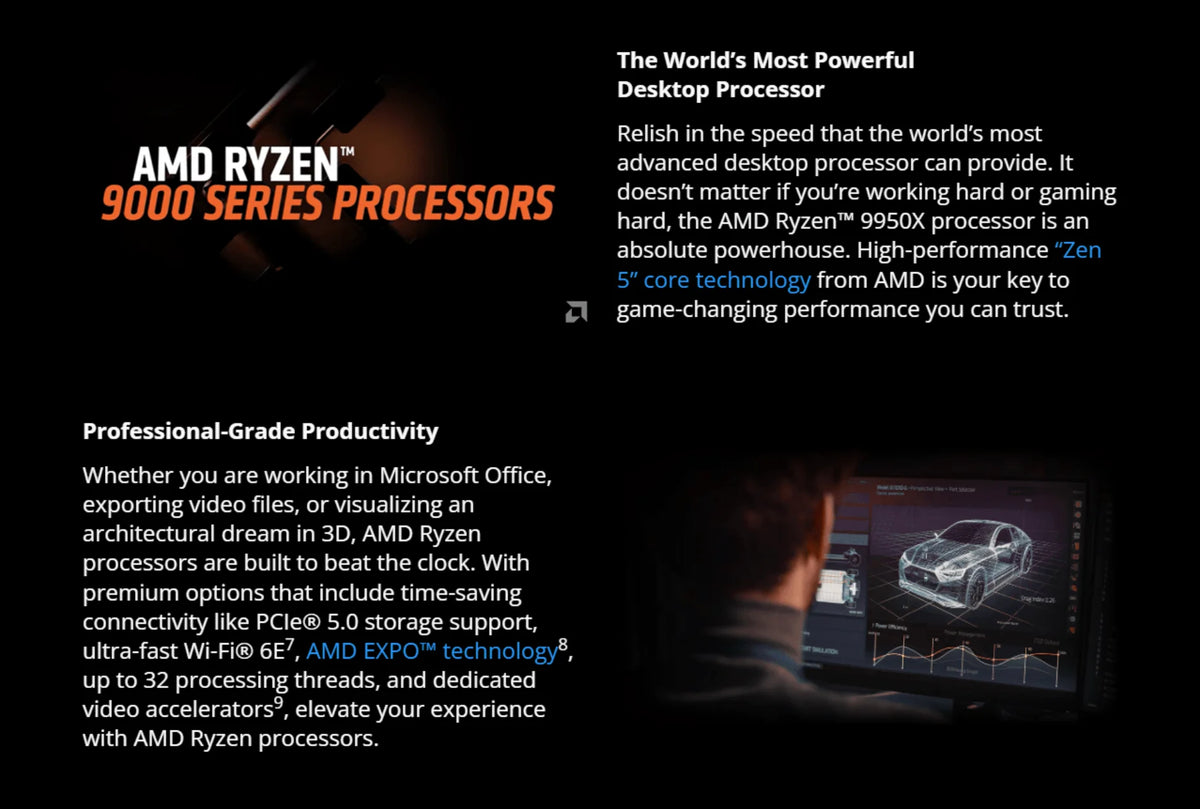 AMD Ryzen 9 9950X3D New  Processor 5.7GHz 16-Core 32-Thread 144MB Socket AM5 but without cooler