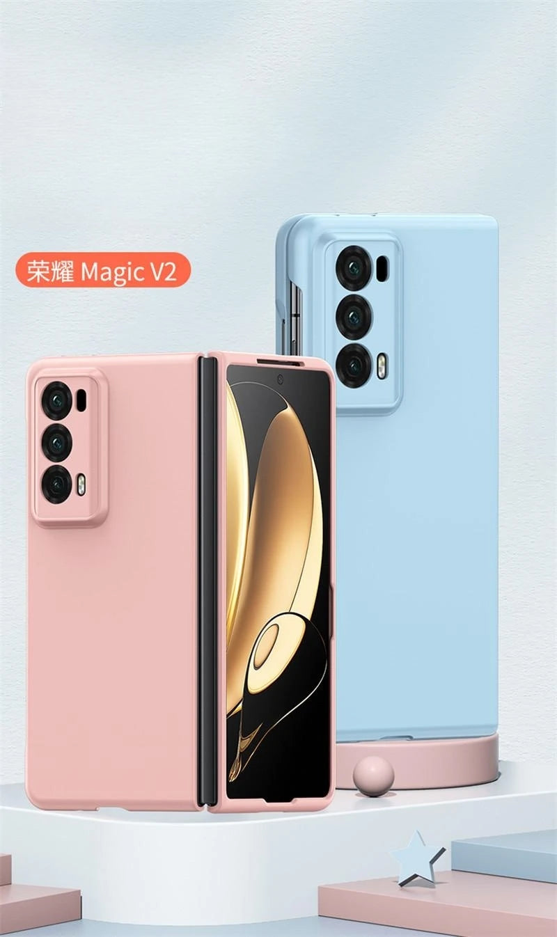 PC Hard Shell Phone Case For Honor Magic V2 Solid Color Protective Cover