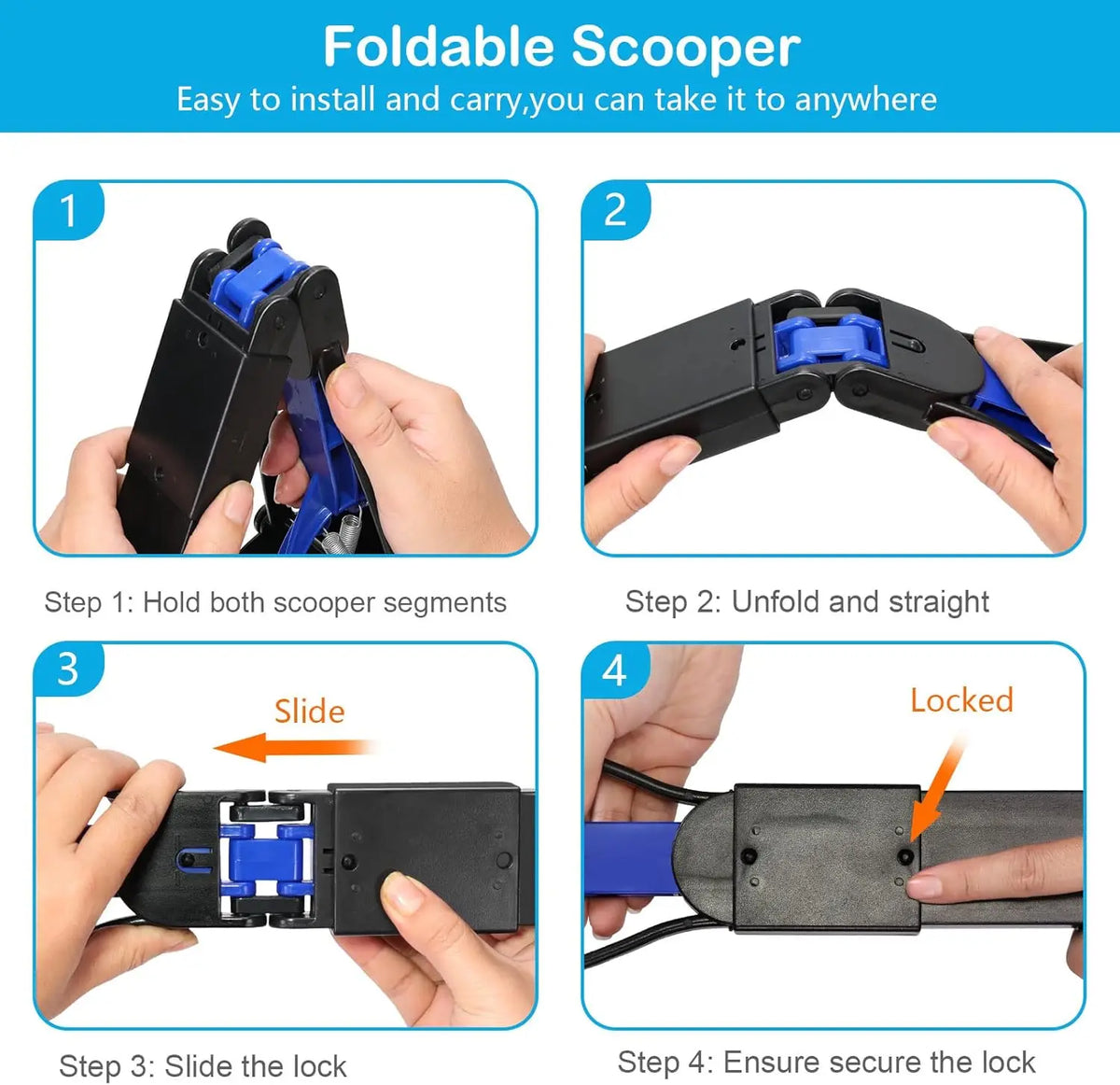Pooper Scooper for Large Small Dogs Folding Dog Poop Scooper Sturdy Spring and Premium Materials Easy to Use for Grass Dirt Grav