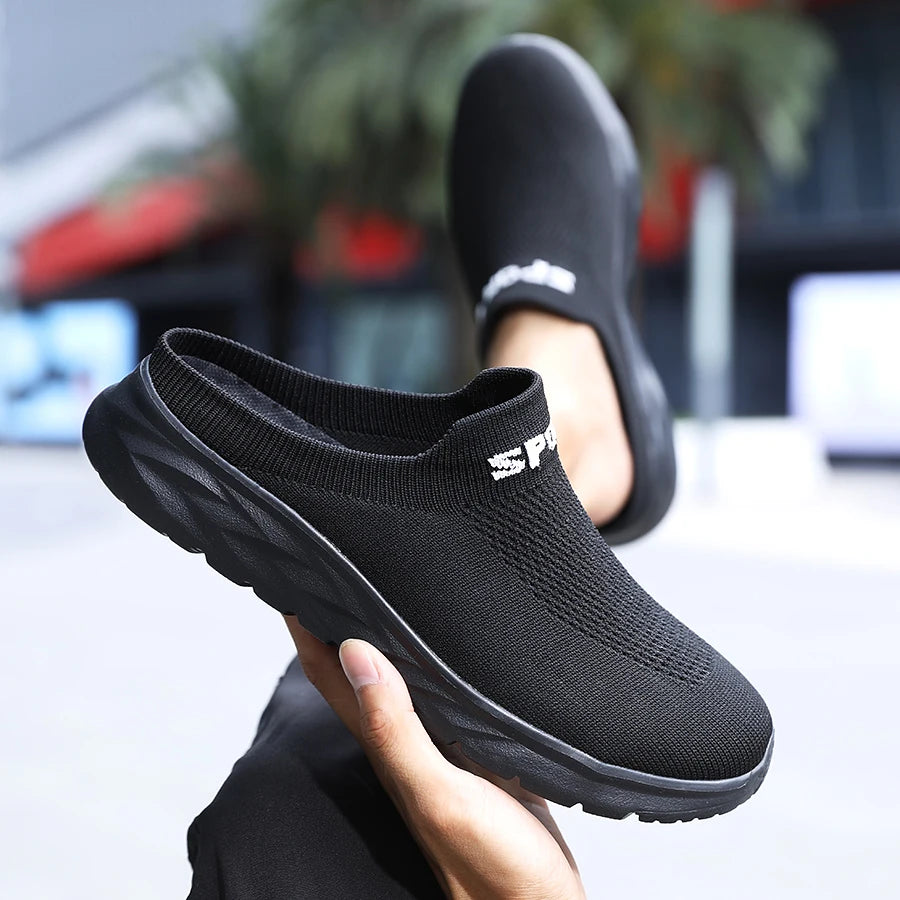Lightweight Men's Half Slippers Breathable Men Slippers Fashion Casual Shoes Anti-slip Male Flat Slip on Flats Outdoor Big Size