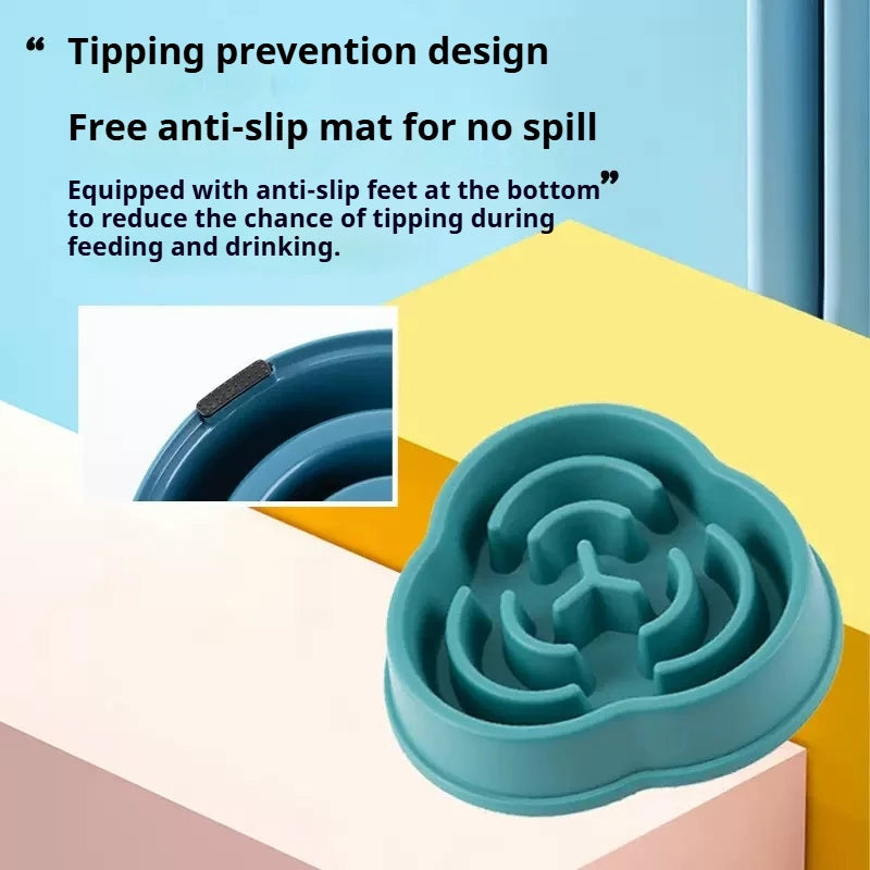 1PC Pet Slow Food Bowl Anti Choking Dog Bowl Dog Bowl Anti Overturning Pet Food Supplies and Feeding Device