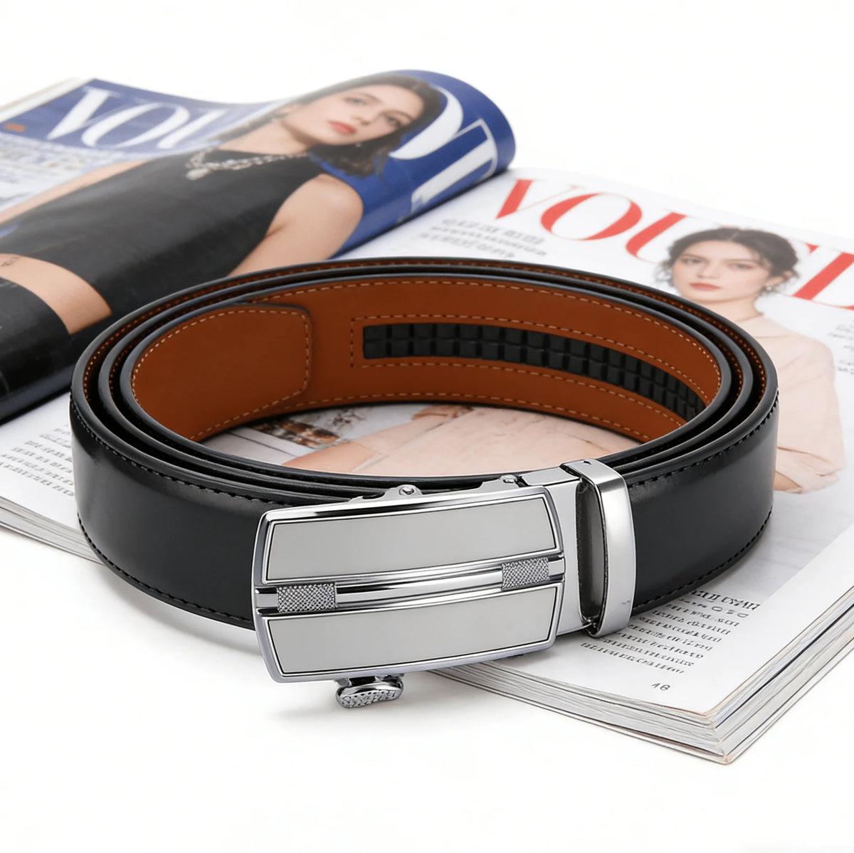 Men's Automatic Genuine Leather Luxury Belt Metal Automatic Buckle Male Waistband Designer High Quality Black Brown Waist Belts