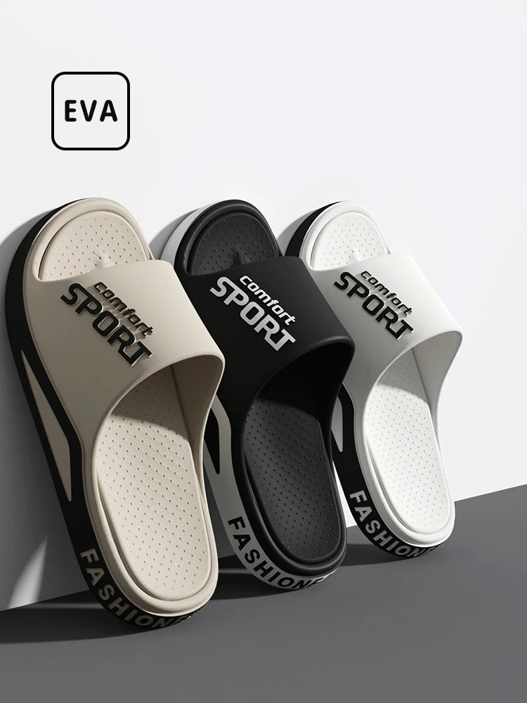 Fashion Men's Sandals Summer EVA Comfortable Anti-Slip Soft Soles House Slippers for Indoor Outdoor Wear Breathable Shower Slide