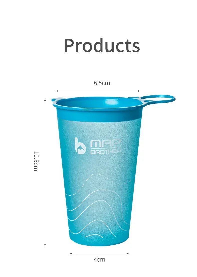 MAP BROTHER 200ml Foldable Soft Flask TPU Squeeze Outdoor Sport Running Water Bottle for Running Hiking Cycling Climbing Durable