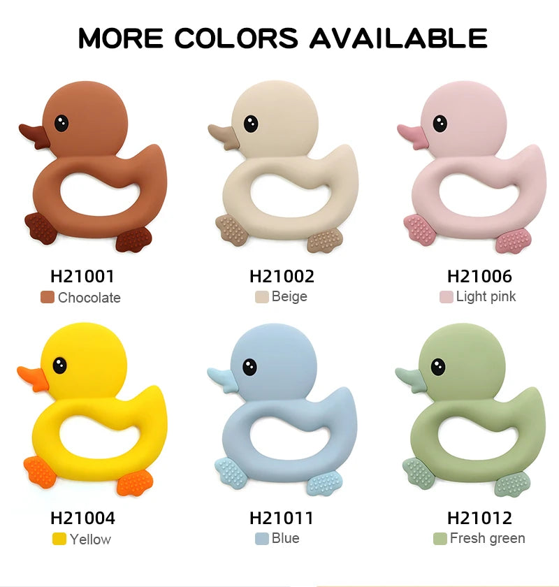 1PCS Baby Teether Toys Cartoon Duck Silicone Teether For Baby BPA Free Teething Chewing Toys Soft Teether Baby Accessories