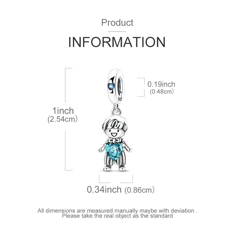925 Sterling Silver Charms Pendant Beaded Fit Bracelet DIY Boy Girl Family Friendship Charm Making for Women's Fine Jewelry Gift