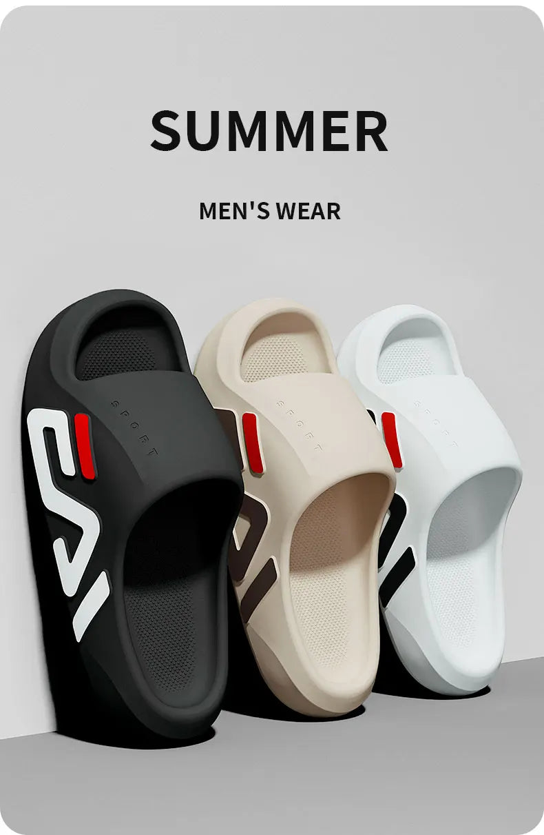 Extra-thick Sole Men Soft Air Cushion Casual Slippers EVA Sandals Fashion Flip Flops Outdoor Summer Seaside Beach Shoes