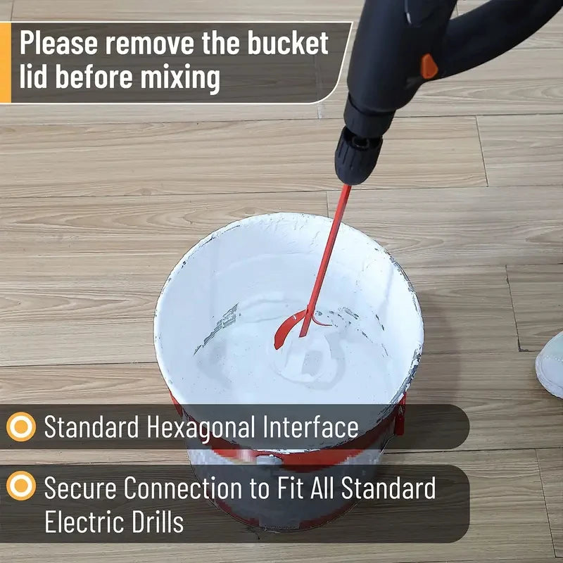 Hexagon Shaft Plaster Paint Mixer Mixing Paddle Rod For Electric Drill Construction Agitator Putty Cement Grouting Mortar Tool