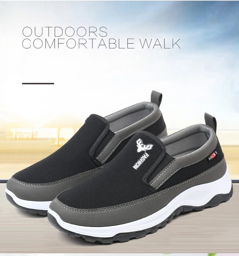 Men Running Hiking Sneakers Breathable Orthopedic Travel Plimsolls Slip On Comfortable for Outdoor Activity Hiking Walking