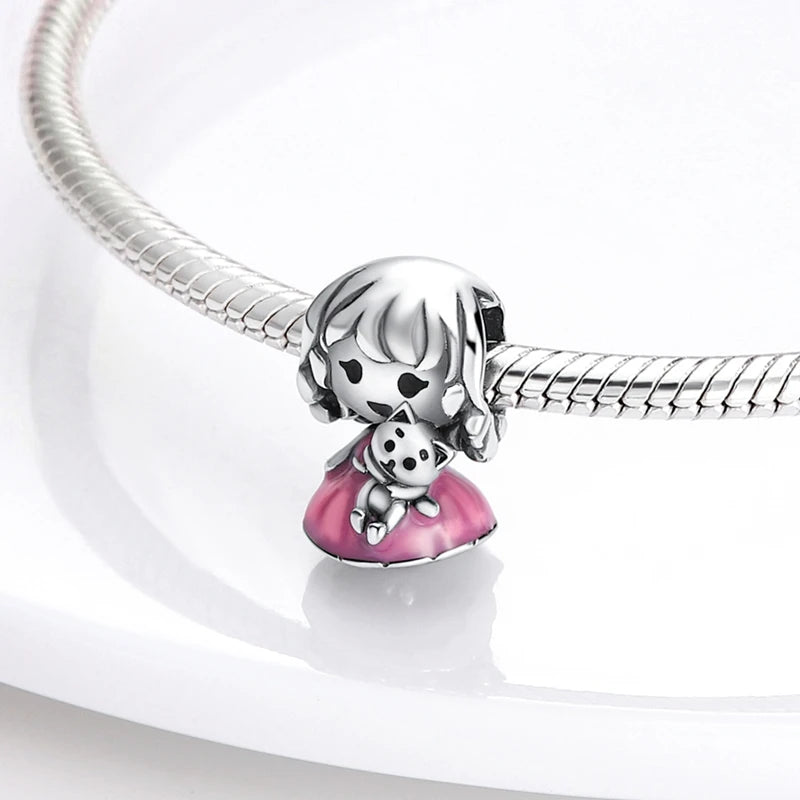 925 Sterling Silver Charms Pendant Beaded Fit Bracelet DIY Boy Girl Family Friendship Charm Making for Women's Fine Jewelry Gift