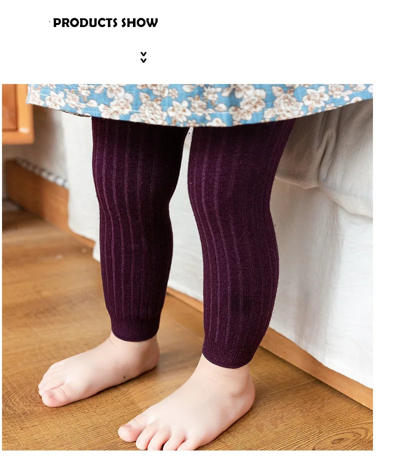 1-6 Years Girls Toddler Baby Basic Ribbed Sweater and Leggings Footless Tights Kids Little Girls Dress Bottom Top Pants
