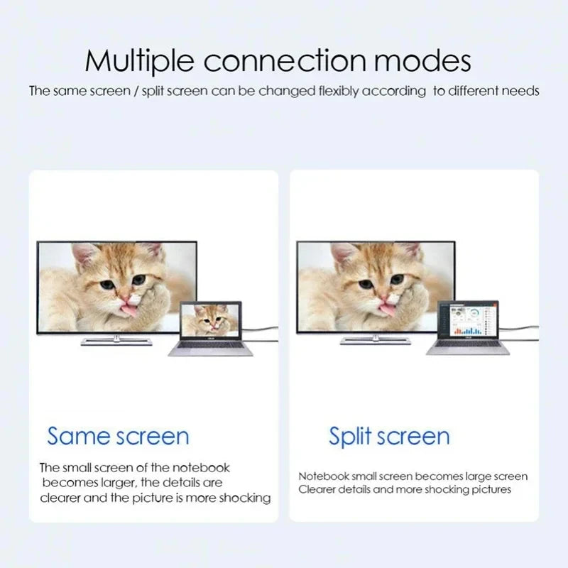 4K 60Hz HD Video Conversion Cable Typec to HDMI Same Screen Cable TV Computer 2 Meters Braided Screen Projection Cable Packaging