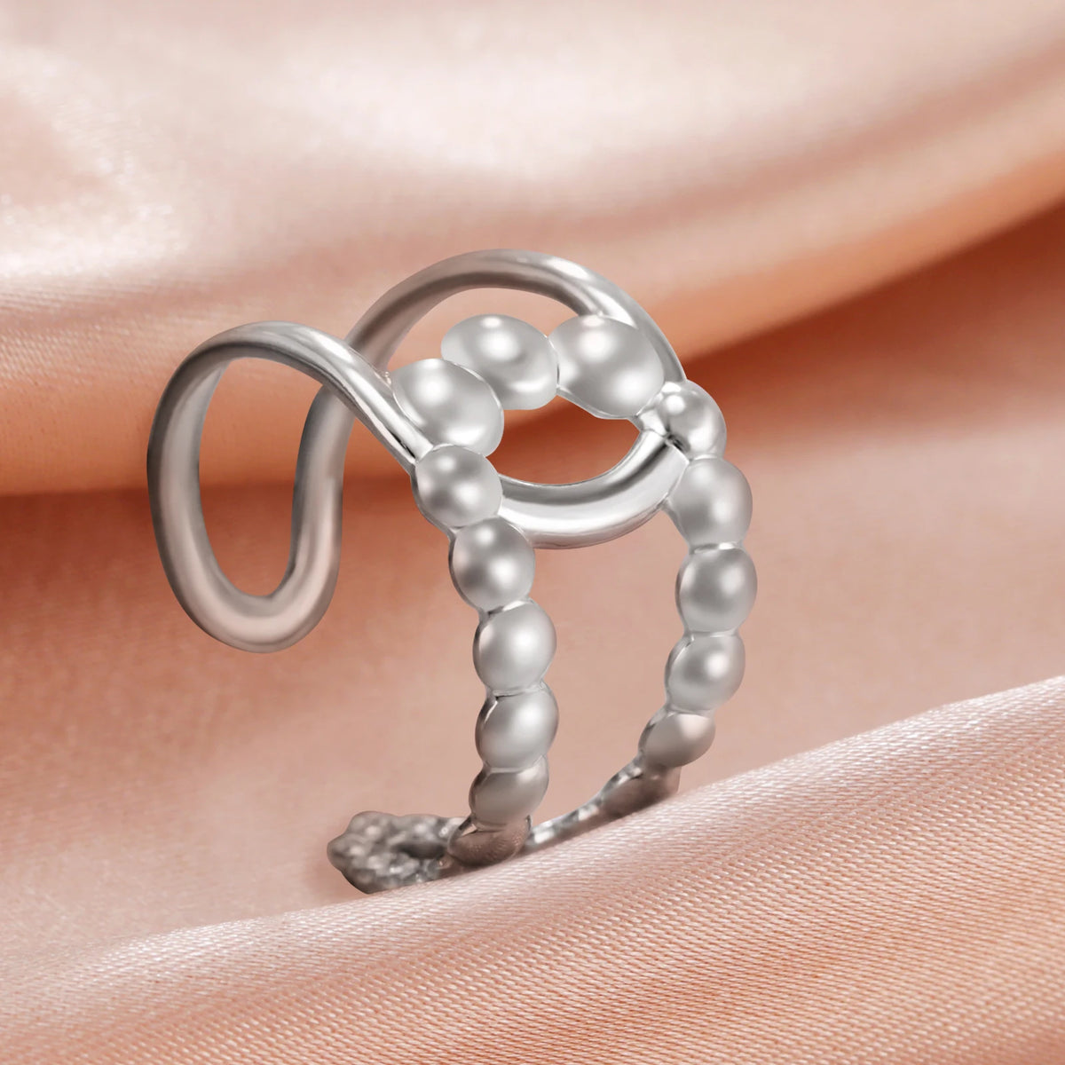 Amaxer For Women Lover's Rings Star Lace Beads Strip Stainless Steel Gold Color Silver Color Engagement Jewelry Party Gift