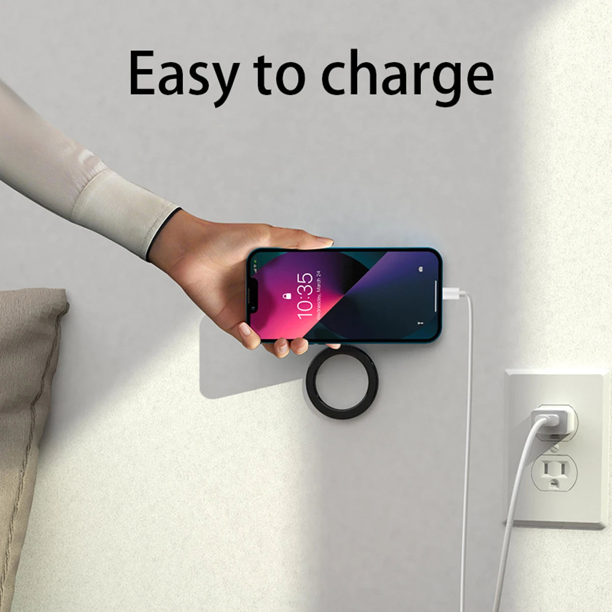 For MagSafe Magnetic Ring Holder Adhesive Strong Magnet Cellphone Wall Mount Mobile Phone Tablet Stand for IPhone 15 Pro IPad
