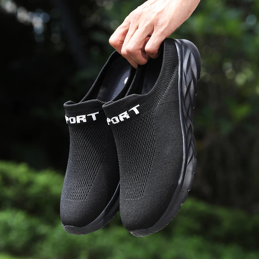 Lightweight Men's Half Slippers Breathable Men Slippers Fashion Casual Shoes Anti-slip Male Flat Slip on Flats Outdoor Big Size