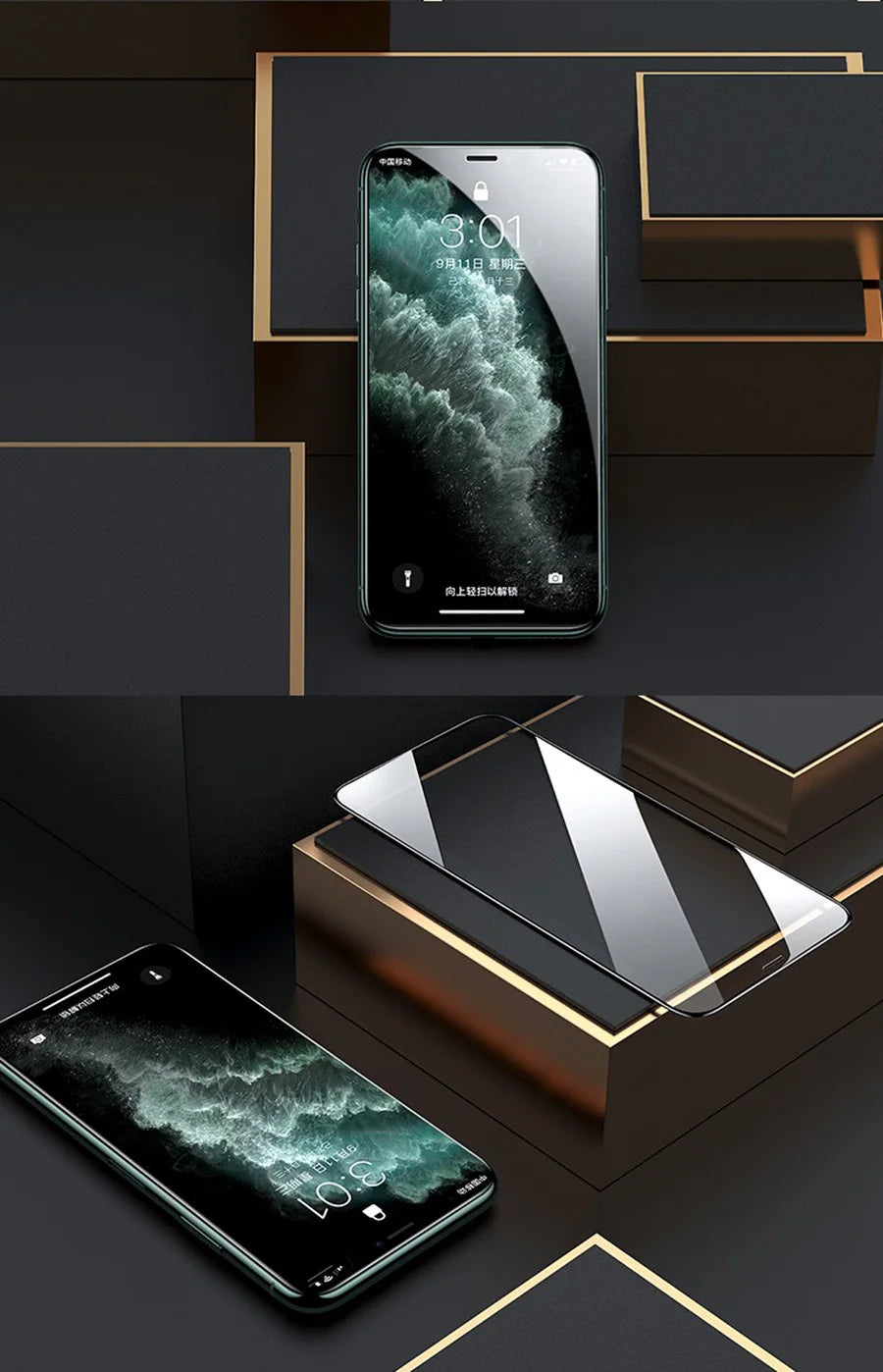 1-3Pcs 3D Screen Protector 5D Full Cover 9H Tempered Glass for iPhone X XR XS 11 12 13 mini 14 15 Pro Max 6 6s 7 8 Plus SE 2020