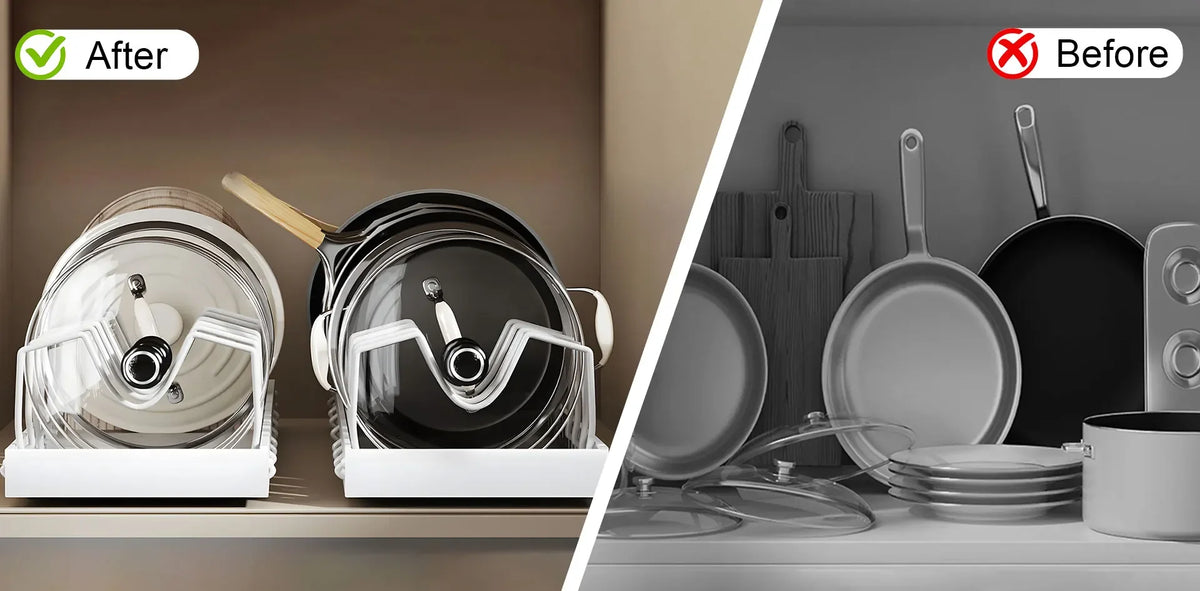 Pull‑out Sliding Kitchen Storage Rack Multifunctional Drawer Organizer for Pan Lids Spices Bowls Plates Cookware Storage