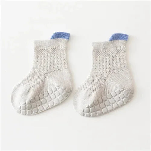 3pairs/lot 6 Colored Of Net Eye Non-slip Baby Girl Sock Hollow-out Breathable Thin Infant Girl Cotton Socks Children's Socks Kit