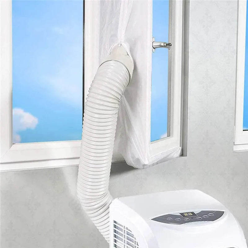 AirLock Window Seal for Portable Air Conditioner, 3m 4m Flexible Cloth Sealing Plate Window Seal with Zip and Adhesive Fast