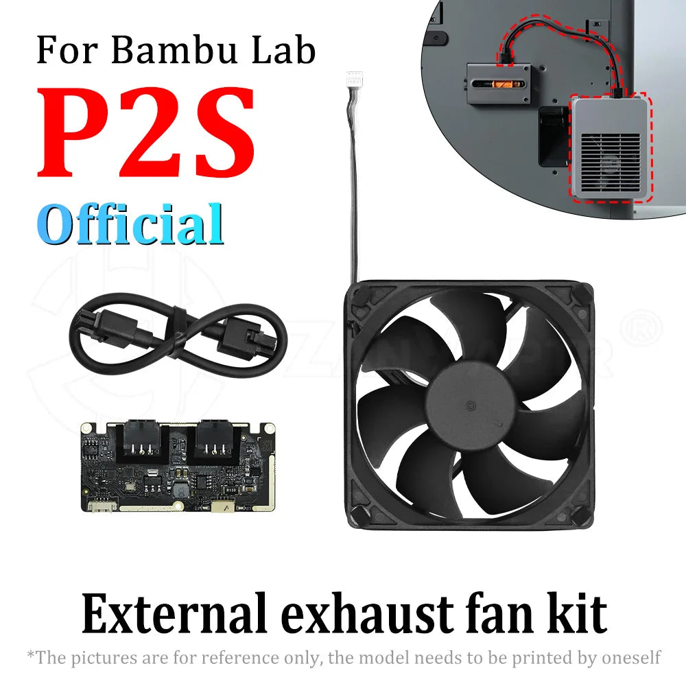 P2S Chamber Exhaust Fan Kit For Bambu P2S Original Parts for Tuozhu 3D Printer Printing Completed Purify the Air