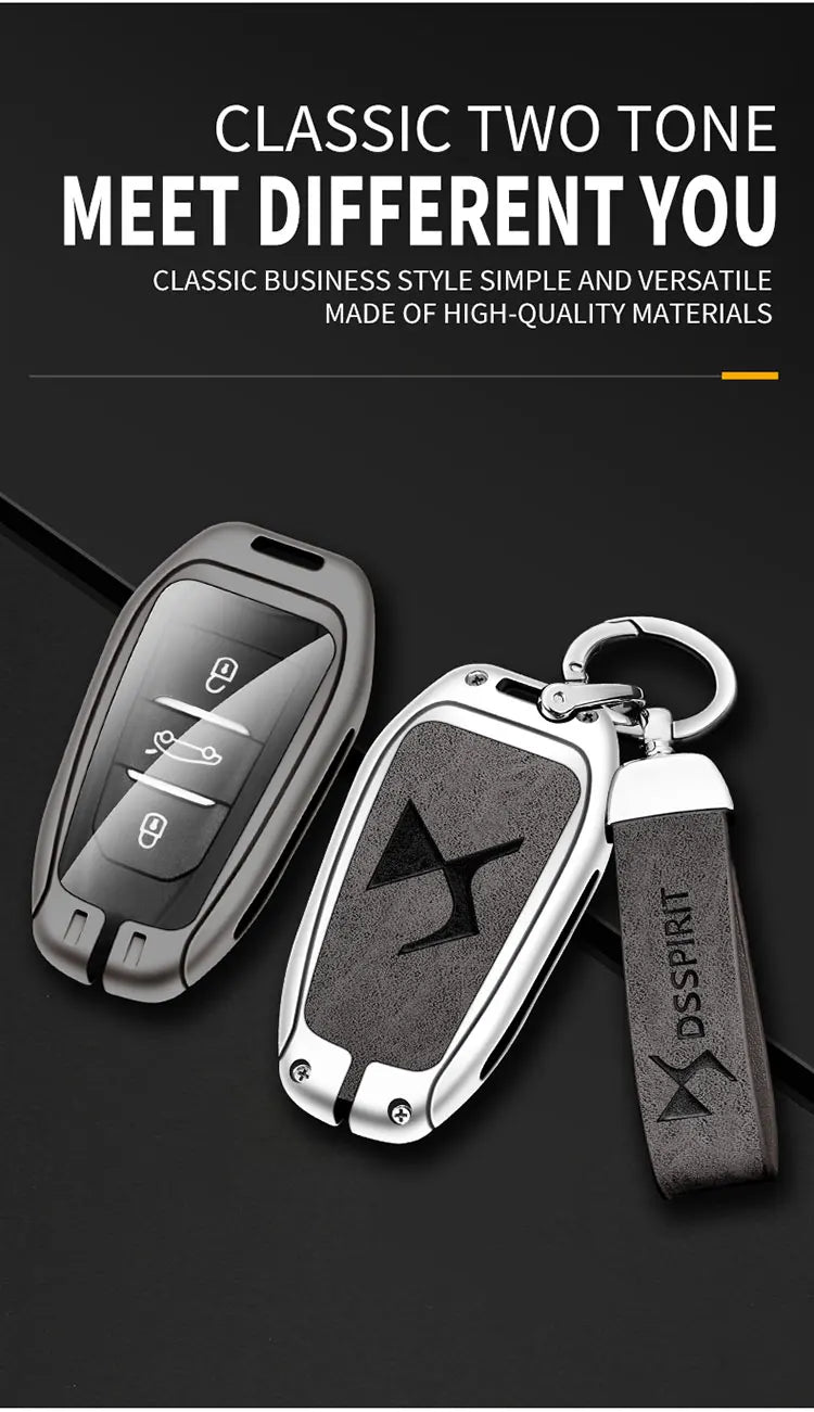 Zinc Alloy Car Key Case Cover Shell for DS DS7 DS5 DS6 DS9 New Energy DS4 Dias Protective Key Chain Bag Keyless Auto Accessories