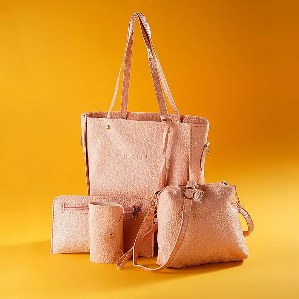 4Pcs Women Bag Set Handbag,Crossbody Bag,Storage Bag,European Fashion Large Capacity Casual Shoulder Bag Holiday Gift