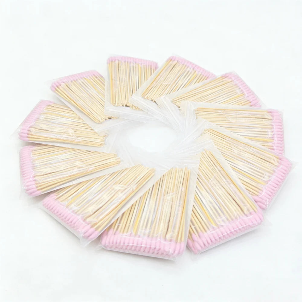 100/300/500pcs Double Pointed Cotton Swab Applicators - 6 Inch Long Cotton Swabs for Tattoo, Cleaning, Makeup & Ear Cleaning