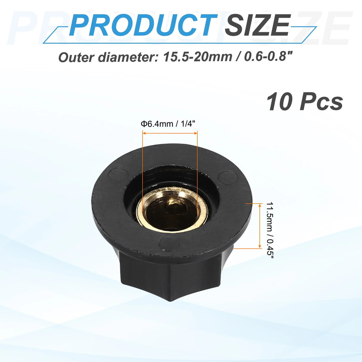 5/10Pcs ABS and Copper Potentiometer Knobs 1/4" Volume Tone Control Top Hat Knob for Guitar Instruments Audio Mixer Amplifier